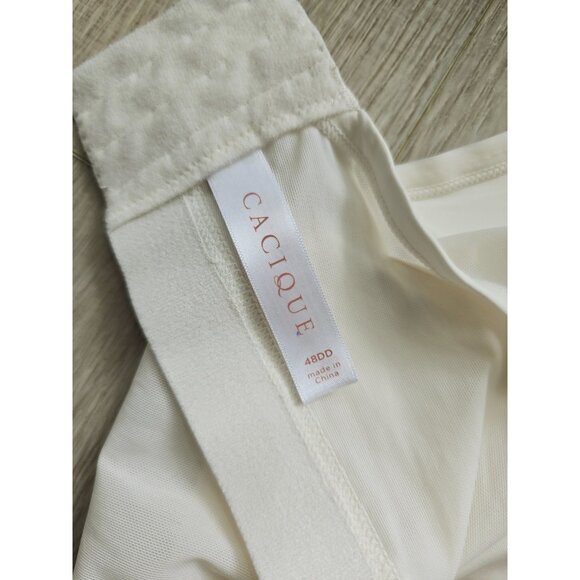 Cacique Ivory Unlined Unpadded No Wire Wireless Full Coverage Figure Bra 48DD - Picture 8 of 9